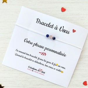 Bracelet à Voeu "texte à personnaliser" (sans noeuds)