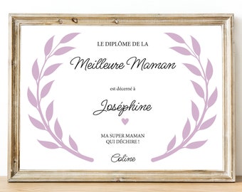 Affiche numérique Diplôme de la Meilleure Maman