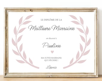 Digital poster Diploma of the Best Godmother