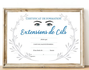 Digital Poster Eyelash Extensions Training Certificate