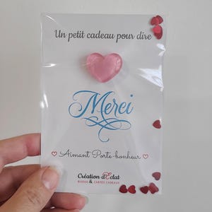 Cadeau Aimant Porte bonheur Coeur - Maîtresse, Atsem, AVS, Témoin, Mariage, Nounou, Maître...