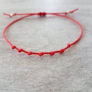 Kabbalah bracelet / Kabbalah bracelet / 7-knot red thread - new model - Création d&#39;Eclat