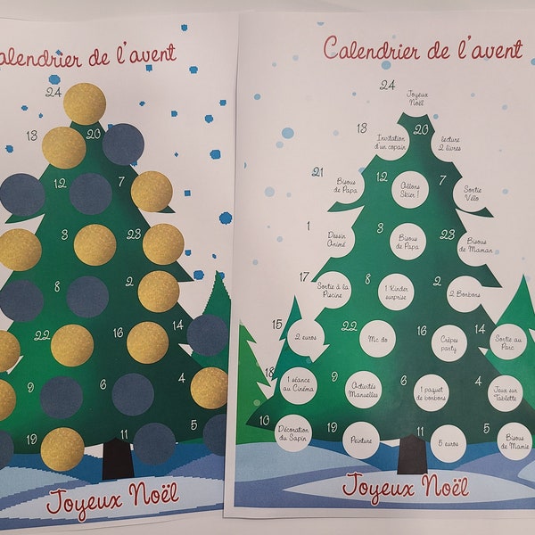 Advent calendar to scratch off and personalize with your texts