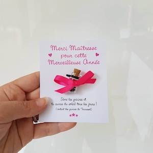 cadeau maîtresse/ Texte personnalisable / fiole graines tournesol