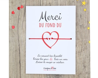 Bracelet à voeux - Merci du fond du coeur - Création d'Eclat