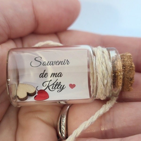 Mini Vial to remember your little Loves, Hair Cat or Dog, text to personalize