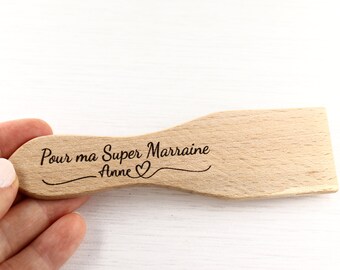 Spatule à raclette Veux-tu être ma marraine ? avec prénom