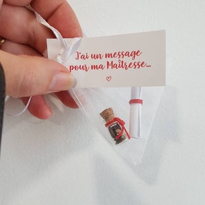 Fiole Cadeau maîtresse/ Texte personnalisable /mini fiole graines