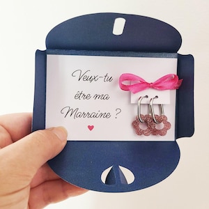 Veux-tu être ma marraine ? - Boucles d'oreilles Fleurs en acier inoxydable - Demande Marraine Originale