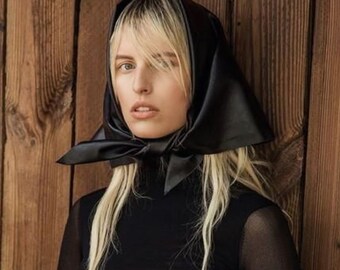 large black silk scarf