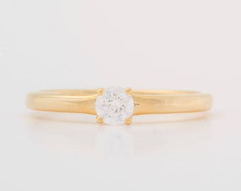 Engagement Ring In White Gold With Brilliant 0 15 Ct Etsy