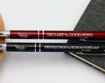 Personalized JW Pen "Declare the Good News!" for 2024 convention, pioneer gift, pluma con nombre "Prediquemos las buenas noticias"