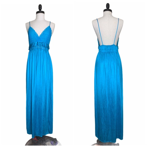 Vintage blue 1950’s Gilead long lingerie slip - image 1