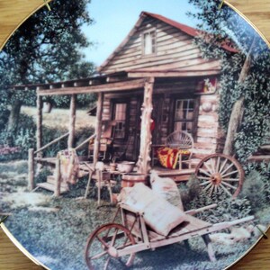 ARTIST SIGNED Vintage Plate, &quot;The Old Country Store&quot; from The Quilted Countryside, Housewarming, Unique Gift, Collectible Plate, circa 1960
