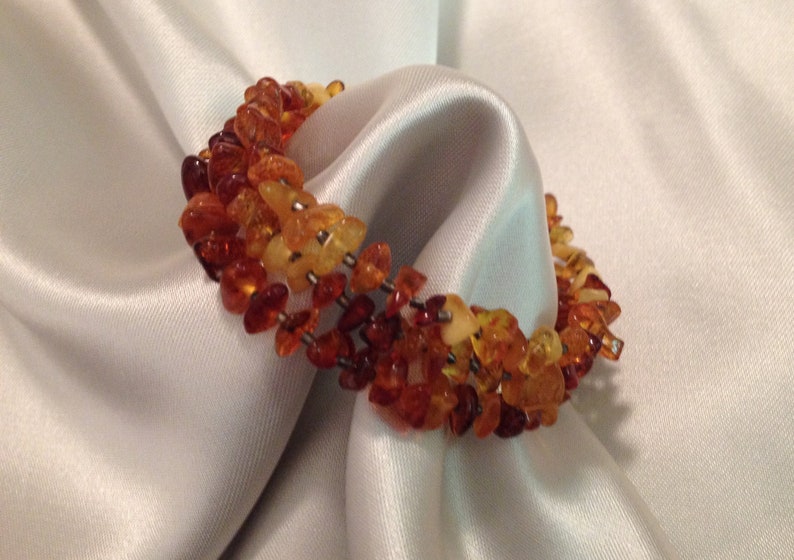 AMBER BRACELET Collectible,ca 1970s Vintage Baltic Bracelet from Ukrania Gift for Her