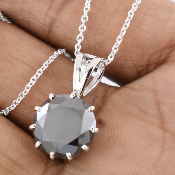 3ct4ct5ct 10ct Black Diamond Pendant in 