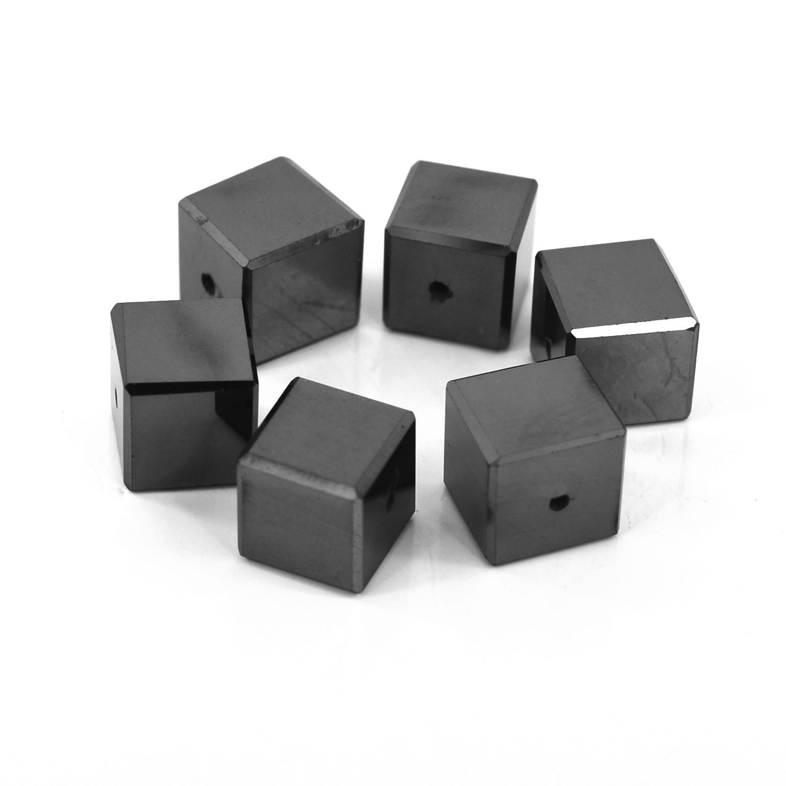 45ct Cube Shape Lot of Black Diamond Loose Cube Faceted Drilled Beads , For making jewelry