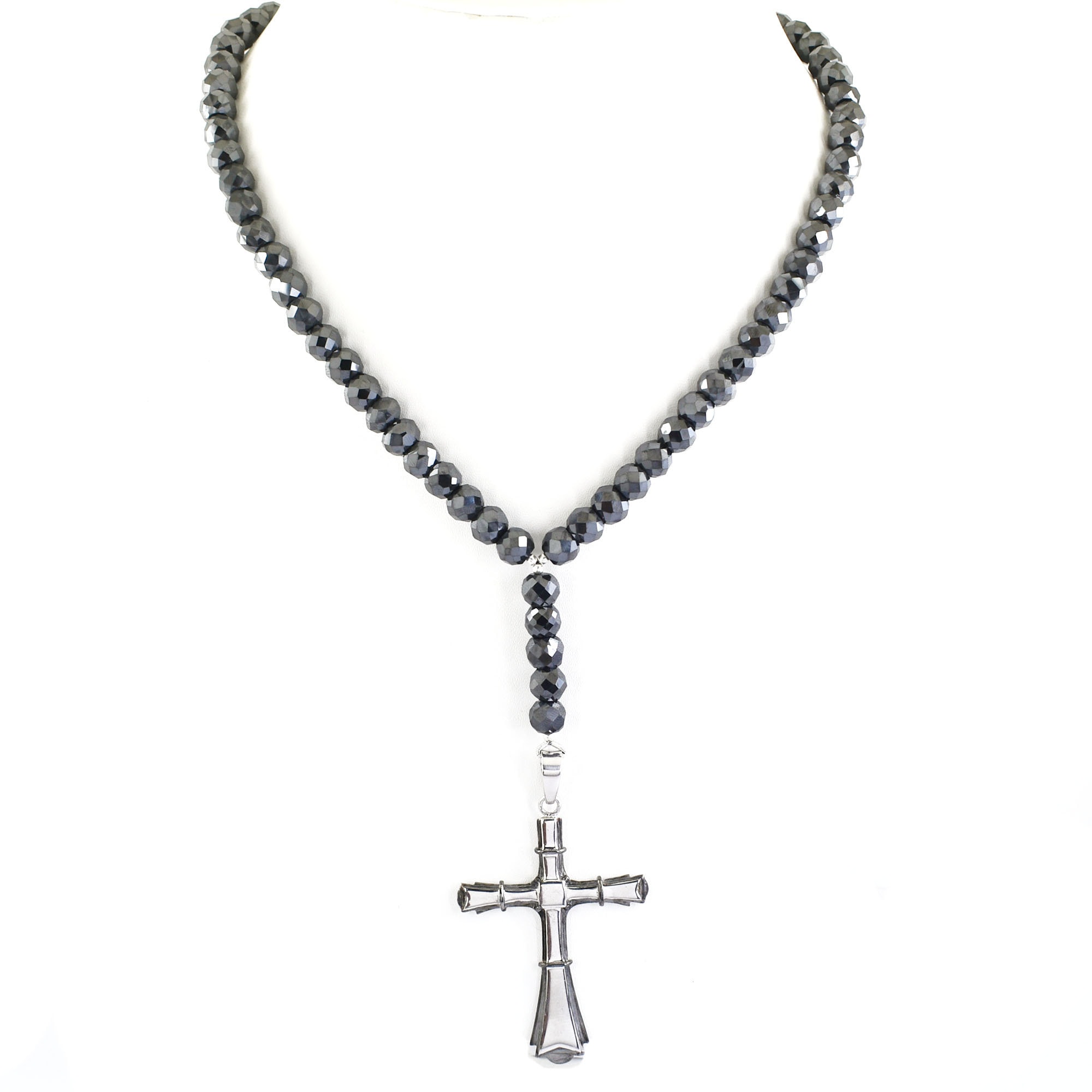 Black diamond 2024 rosary necklace