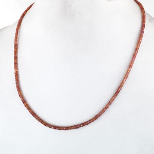 2-3 mm Orange Sapphire Gemstone Necklace- Great Sparkle-Natural earth mined gemstone necklace
