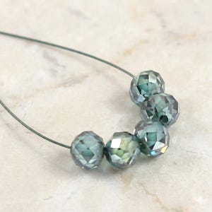 5 Pcs, 6mm Certified Blue Faceted Diamond Loose Beads for Jewelry Making, 8.25 Ct, Excellent Cut and Luster !