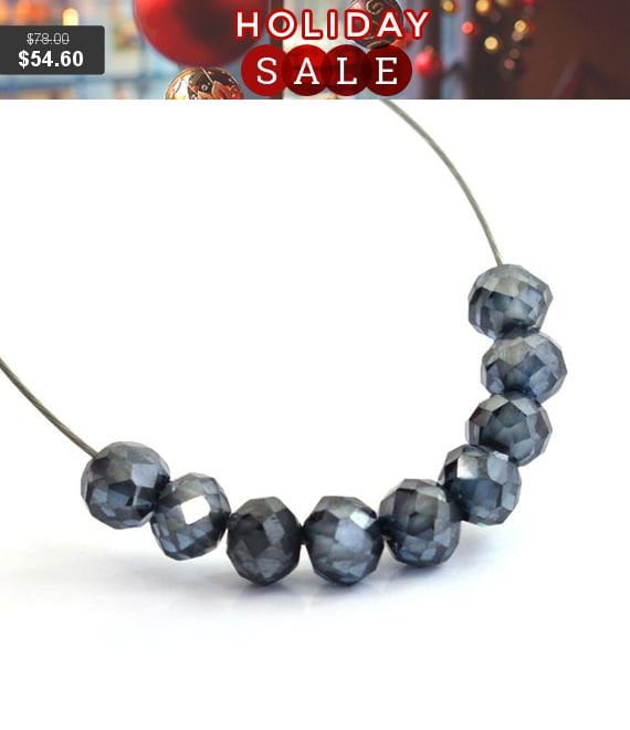 5mm Round Checker Cut Champagne Diamond Drilled Loose Beads for Making Jewelry 3.30 Cts Sale 3 pc
