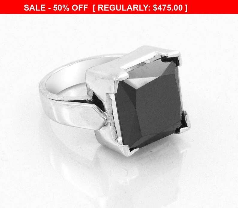 4ct Princess Cut Diamond Solitaire Engagement Men/'s Wedding Ring in Prong Setting Sterling Silver