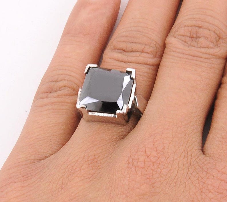 4ct Princess Cut Diamond Solitaire Engagement Men/'s Wedding Ring in Prong Setting Sterling Silver