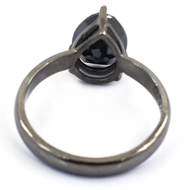 Certified Black Diamond Pear Shape Ring Birthday Gift Wedding Ring,Engagement Ring Gift For Friend 3ct,4ct