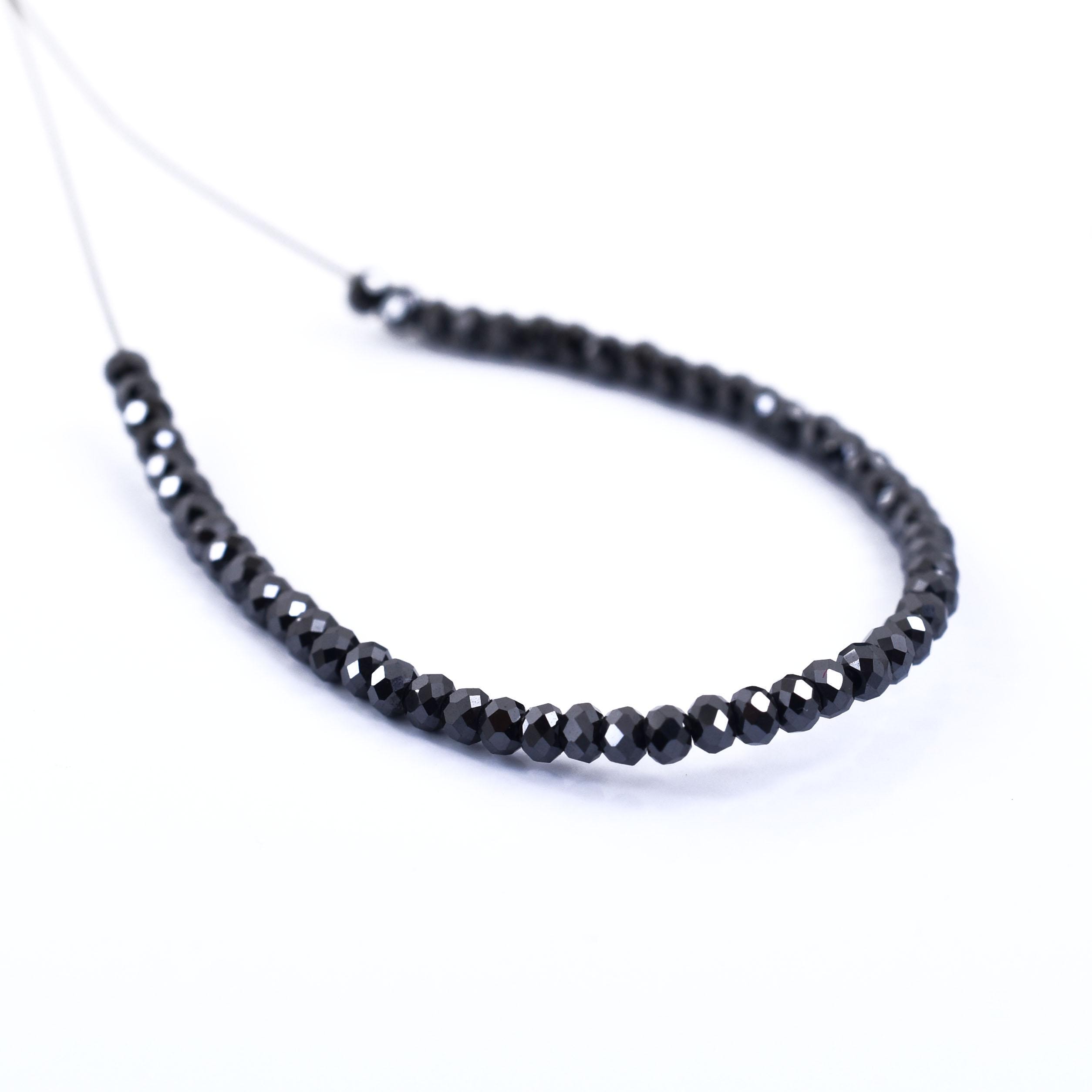 3 mmのブラックダイヤモンドルースラウンドファセットドリルビーズ