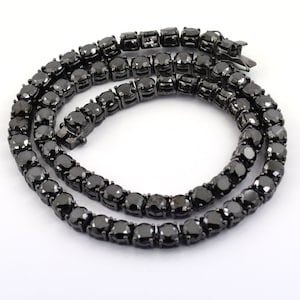 Derek Jeter Black Diamond  Necklace, Chain Necklace, Men&#39;s Jewelry, Men&#39;s Necklace in Sterling Silver in Black Gold