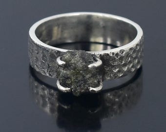 Elegant 2 Ct  Rough Diamond Solitaire Ring ,925 Sterling Silver, Customized Finish ,Gift for Mom,Wife, Girlfriend, Sister,Friend