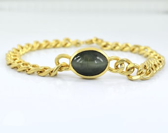 Armband met gecertificeerde kattenoogsteen van 14 karaat in Salman Khan-stijl, geboortesteenarmband, herensieraden, gecertificeerde geboortesteen