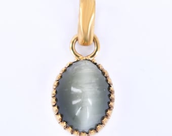 Certified And Energized Cat's Eye Pendant, Dragon Tail Remedy, Ketu Remedy, Astrology Pendant,Birthstone Jewelry,For Moksha