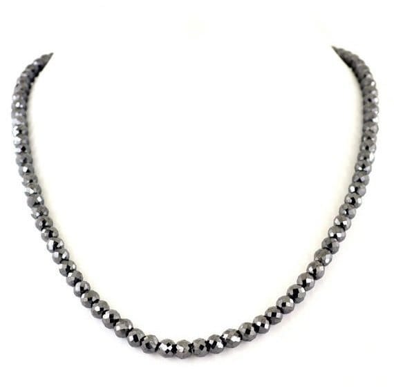 Derek Jeter Black Diamond Necklace 7mm Black Diamond Beads 