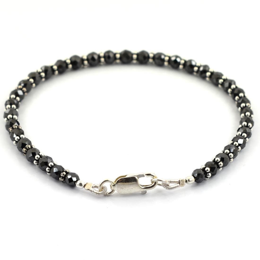 Very Elegant 4mm Black Diamond Bracelet With Sterling Silver Etsy