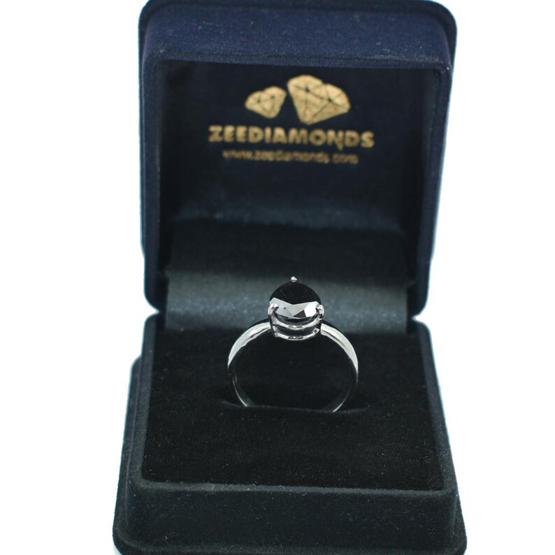 Certified Black Diamond Pear Shape Ring Birthday Gift Wedding Ring,Engagement Ring Gift For Friend 3ct,4ct