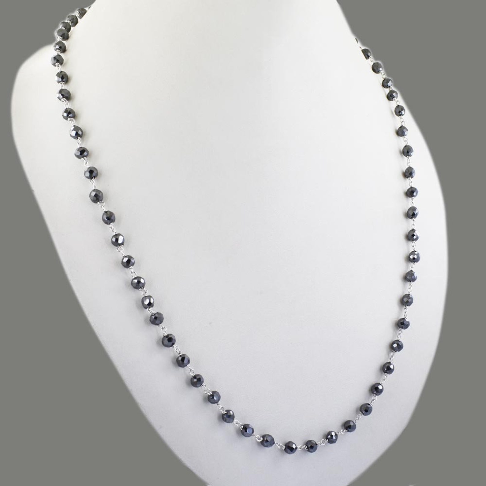 7mm Black Diamond Chain Necklace Unisex Necklace Men's Etsy