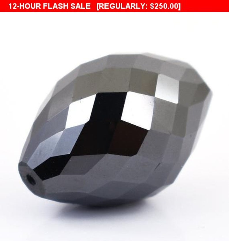 3 Pcs Certified Drum and Round Black Diamond Beads Lot for Making Jewelry