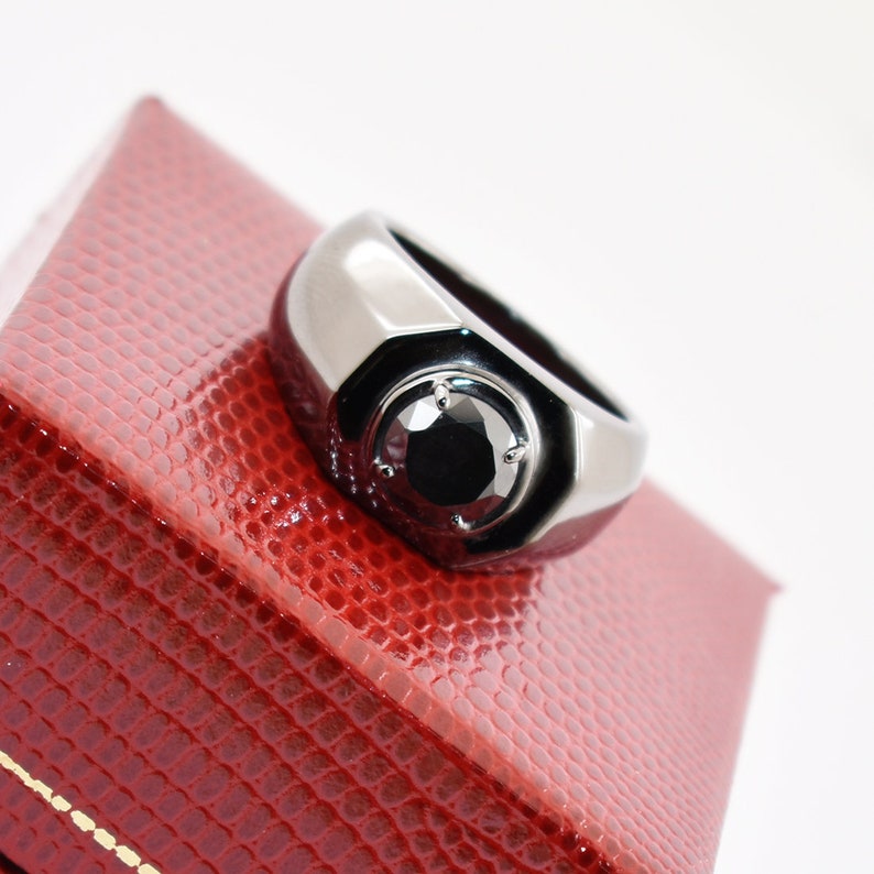 2ct Black Diamond Men's Ring in Black Gold Men Etsy