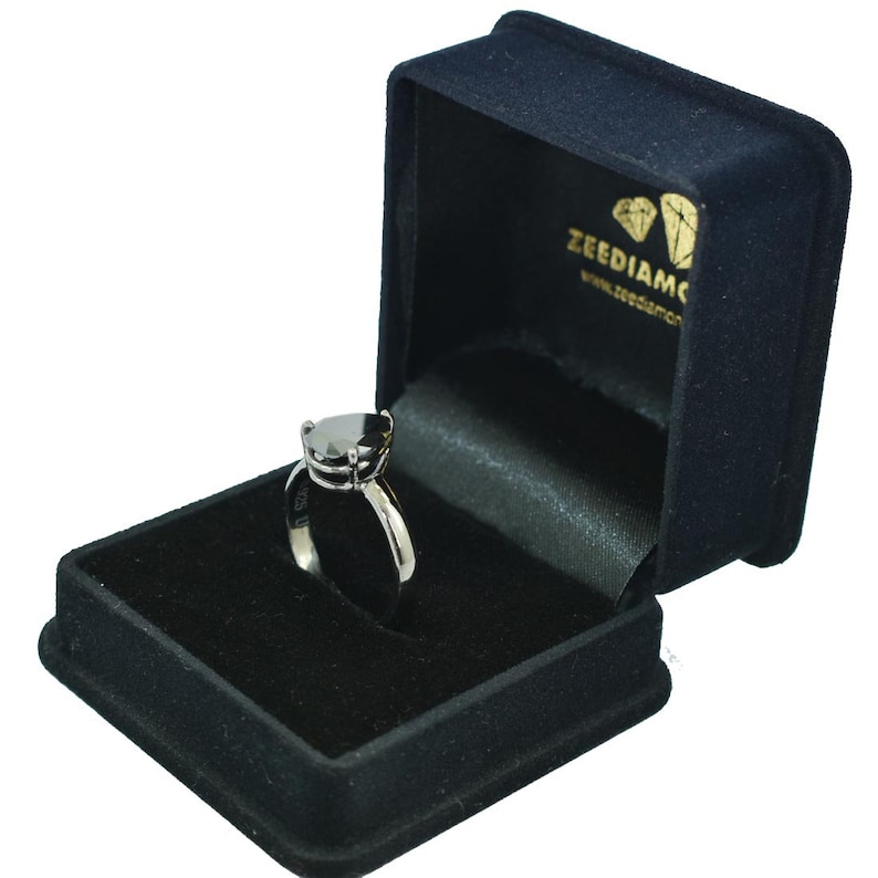 Certified Black Diamond Pear Shape Ring Birthday Gift Wedding Ring,Engagement Ring Gift For Friend 3ct,4ct