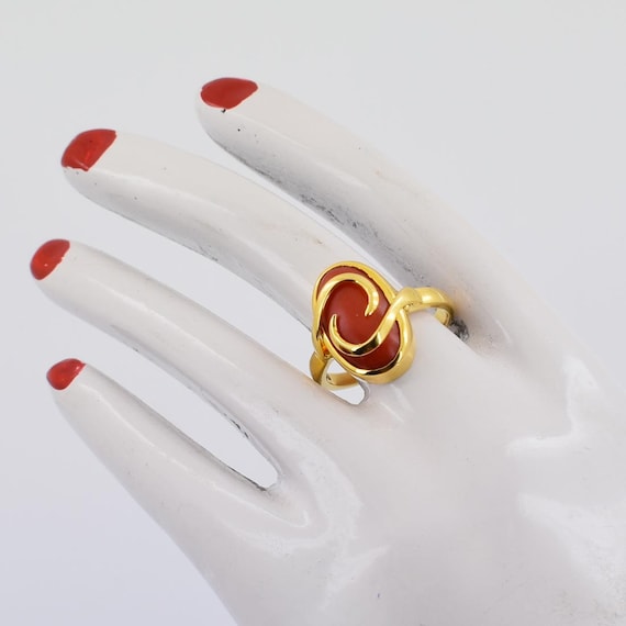 Designer Kareena Kapoor Natural Coral Gemstone Ring in - Etsy Singapore