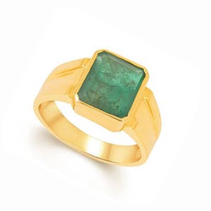 4 to 8 Cts Certified Emerald Gemstone Ring in 18k Yellow Gold - Etsy