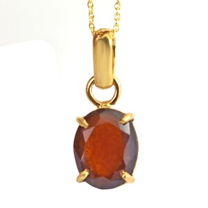 Certified Garnet Gemstone Pendant, Astrological Pendant, Birthstone Jewelry, Birthstone Pendant, Hessonite Garnet Pendant