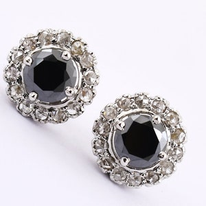 Daughter Bridesmaid gift Birthday Gift Gift For Girlfriend Drop Earrings 6mm Certified Black Diamond Dangler Earrings