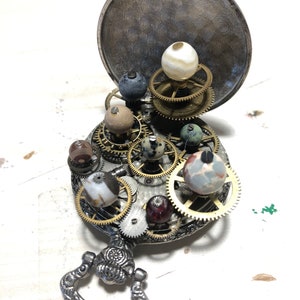 Orrery Solar System Steampunk Planets Art Piece Pocket Watch