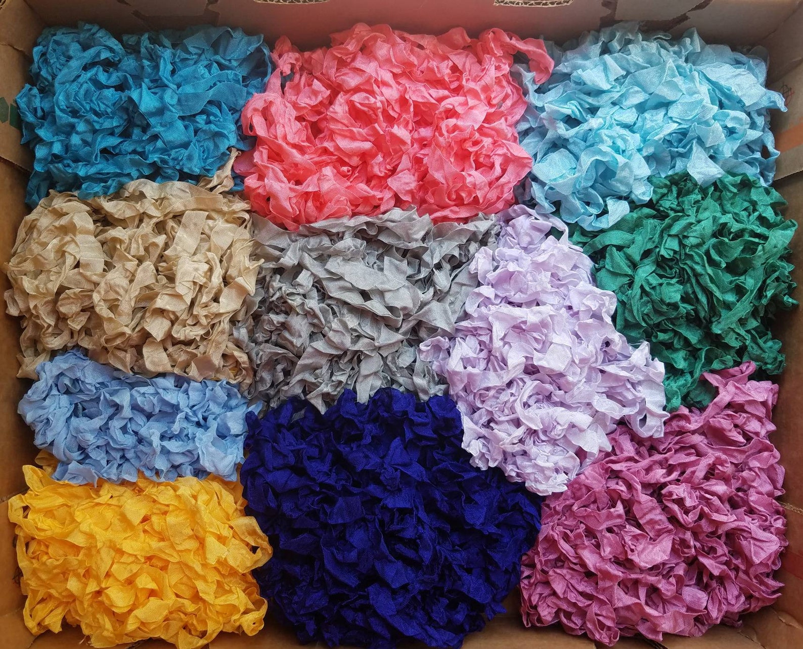 Hand Crinkled Seam Binding Ribbon30 Yards10 Colors Mixed Lot Etsy