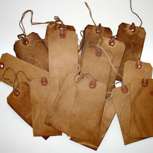 25-4.75"x2 3/8" Large Grungy Vintage Primitive Hang Tags For Scrapbooking Gifts