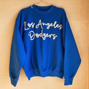 Hand Embroidered Los Angeles Dodgers Crew Sweatshirt