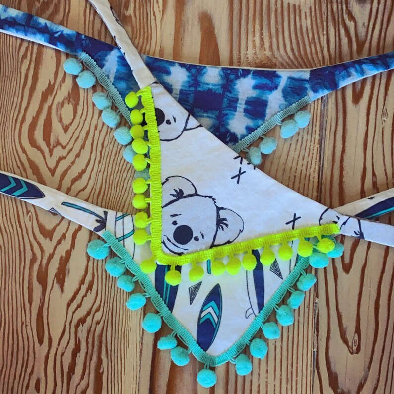 Dog Pom Pom Bandanas 100 Cotton Washable Lined Over 75 Etsy