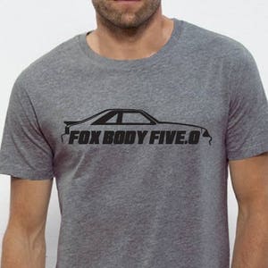 Mustang HATCH Fox body 5.0L retro graphic t-shirt HATCHBACK V8 SHELBY new